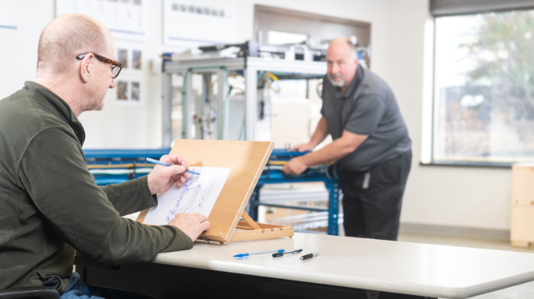 design engineer sketching