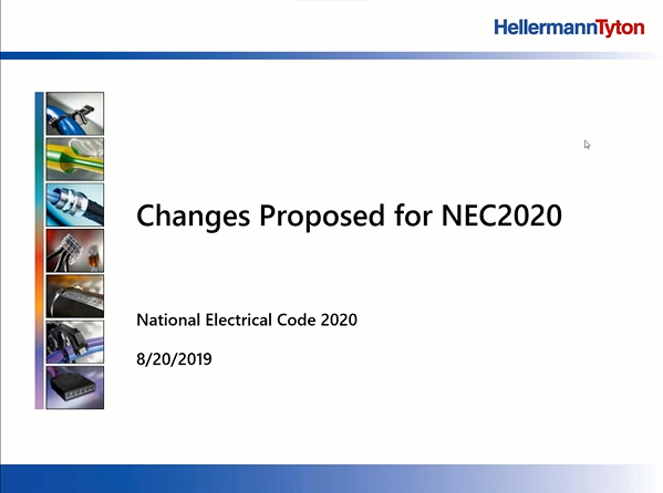 Changes proposed for NEC 2020 - HellermannTyton